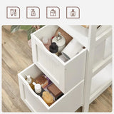 Badkommode Holzregal 4 Etagen Weiss von Songmics