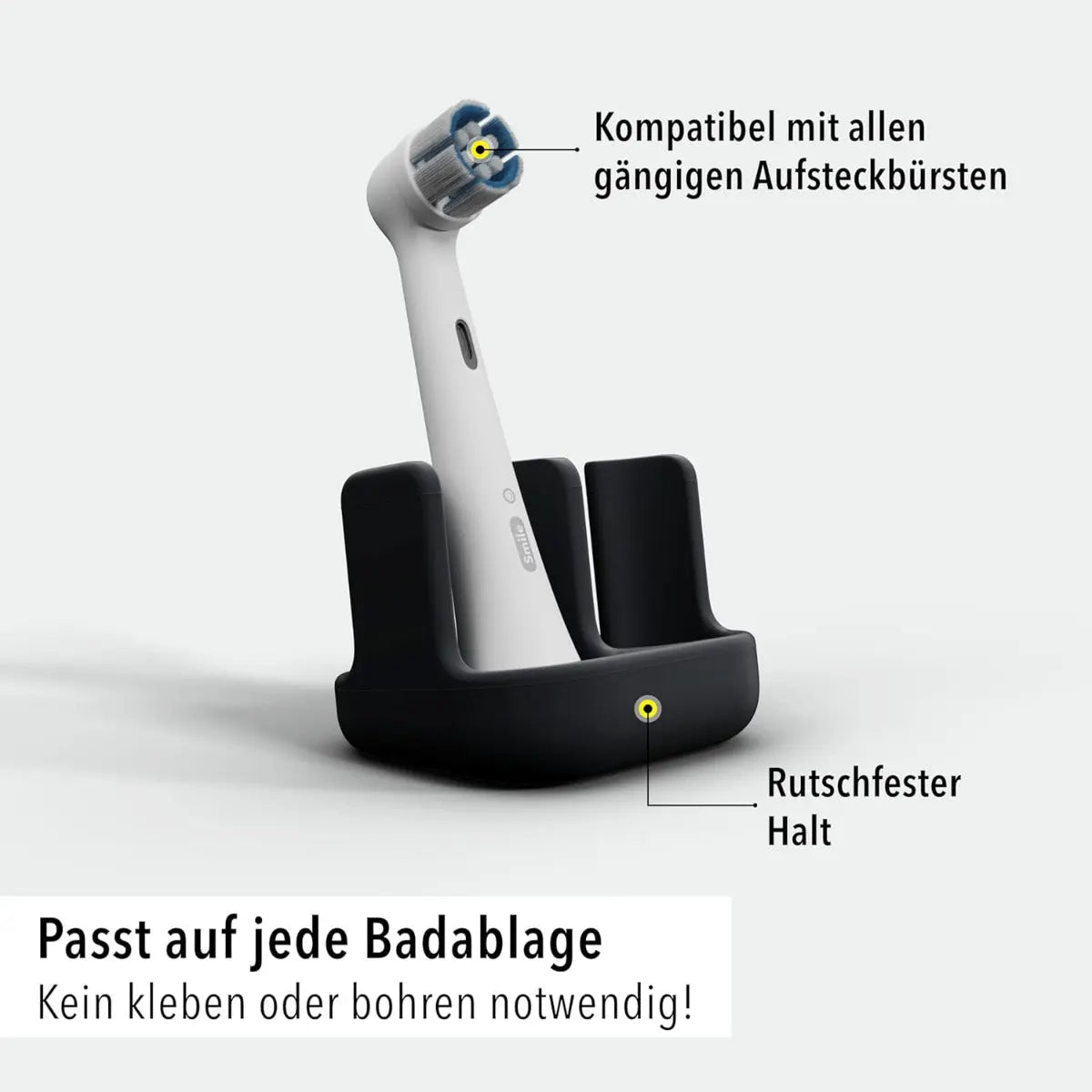 Aufsteckbürstenhalter 2er Schwarz von Qikfresh