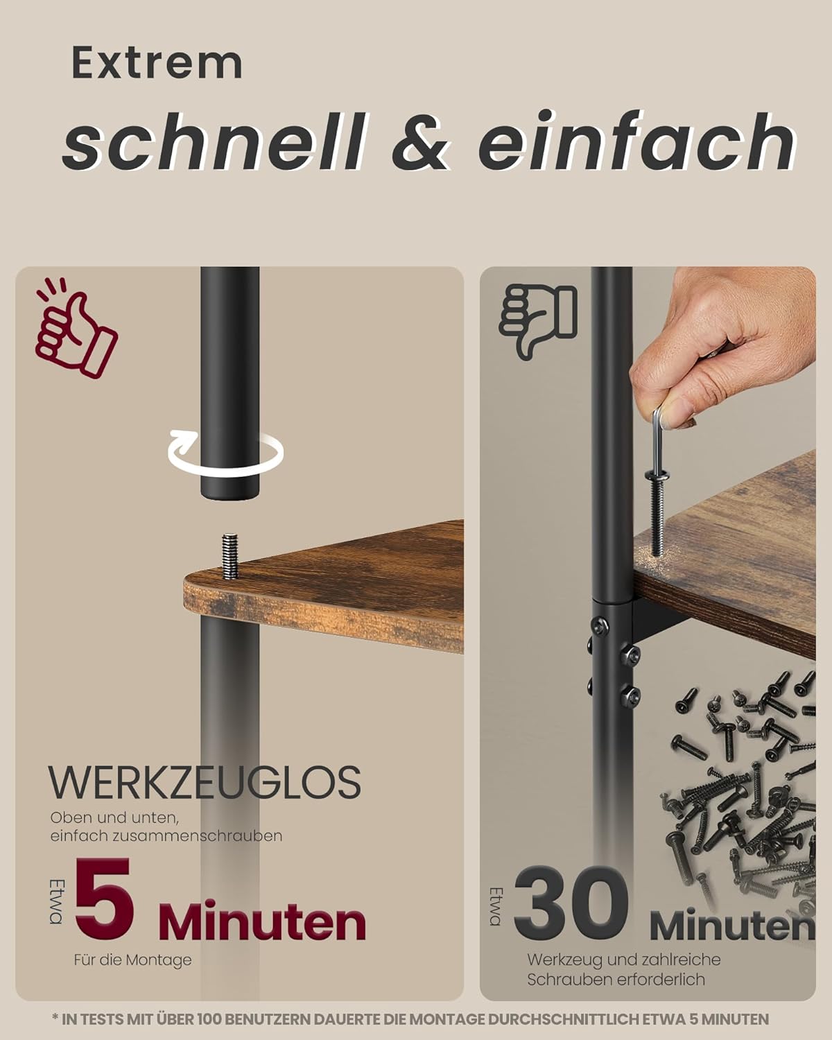 Standregal 6 Ebenen Aufbewahrungsregal Vintagebraun 173cm von Songmics
