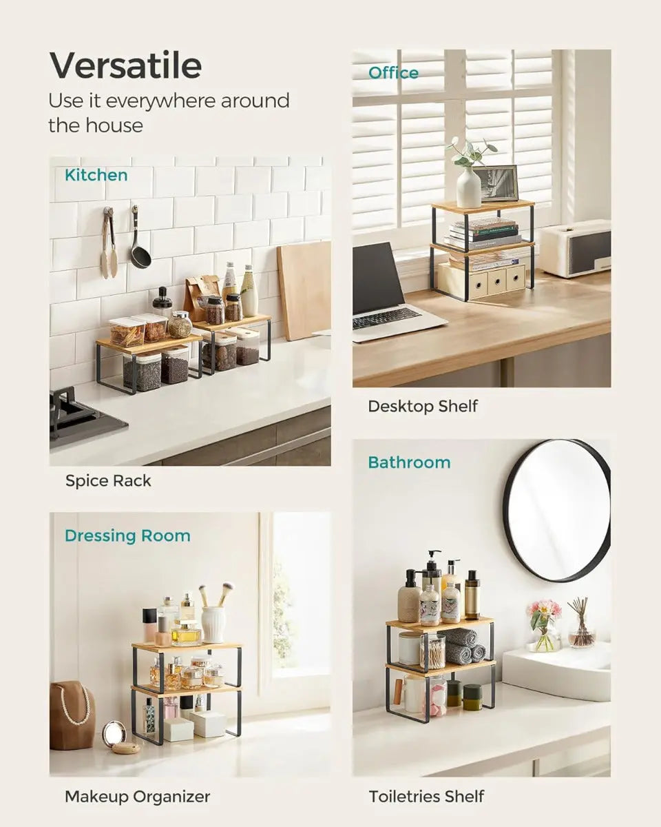 Schrank-Organisationsregal 2er Set Holz von Songmics
