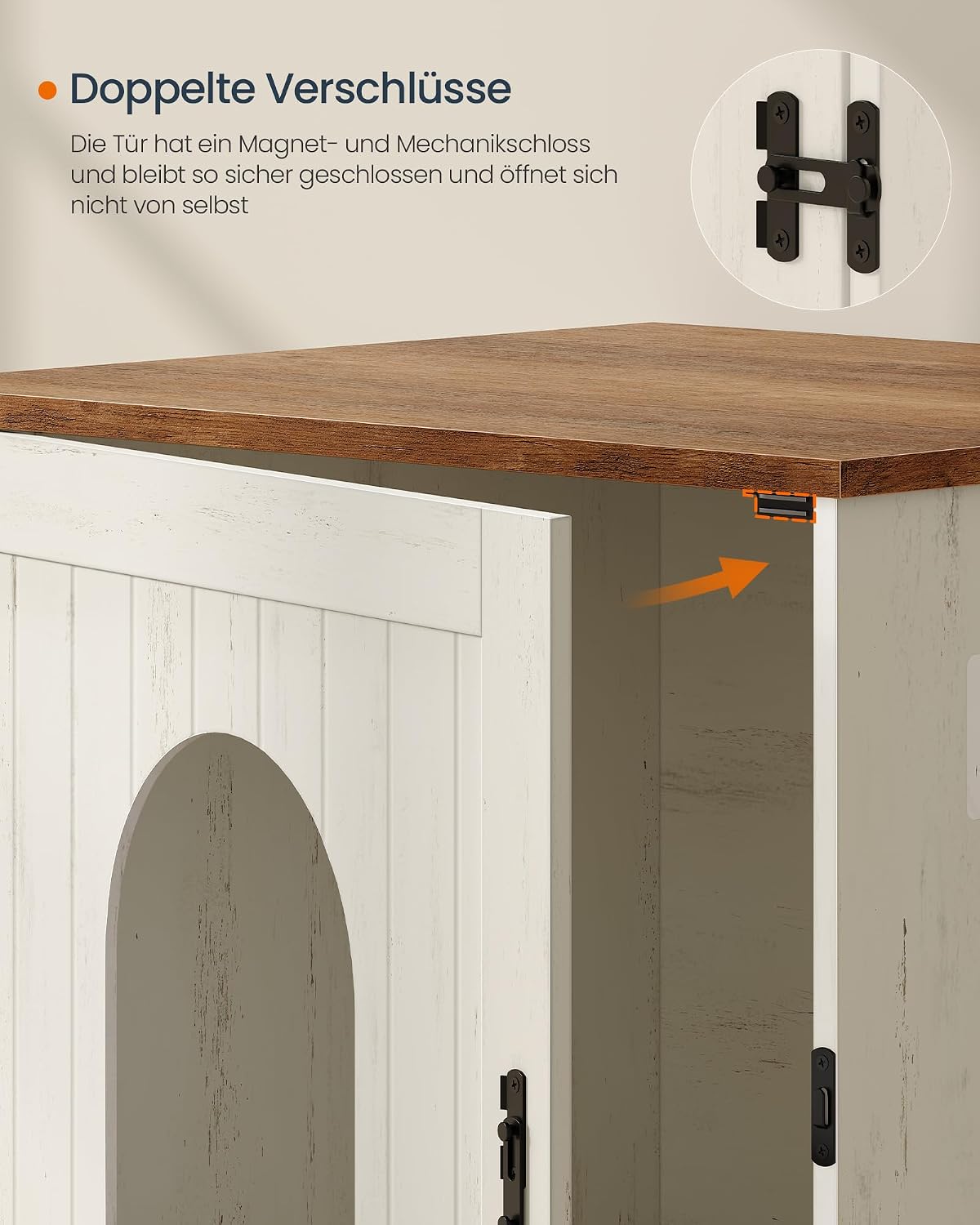 Katzentoilettenschrank 55x50x50 cm Rustikal-Weiss von Songmics