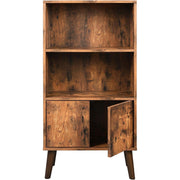 Bücherregal mit Schrank 60x30x120 cm Rustikal Braun von Songmics