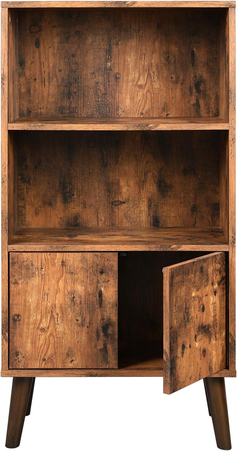 Bücherregal mit Schrank 60x30x120 cm Rustikal Braun von Songmics