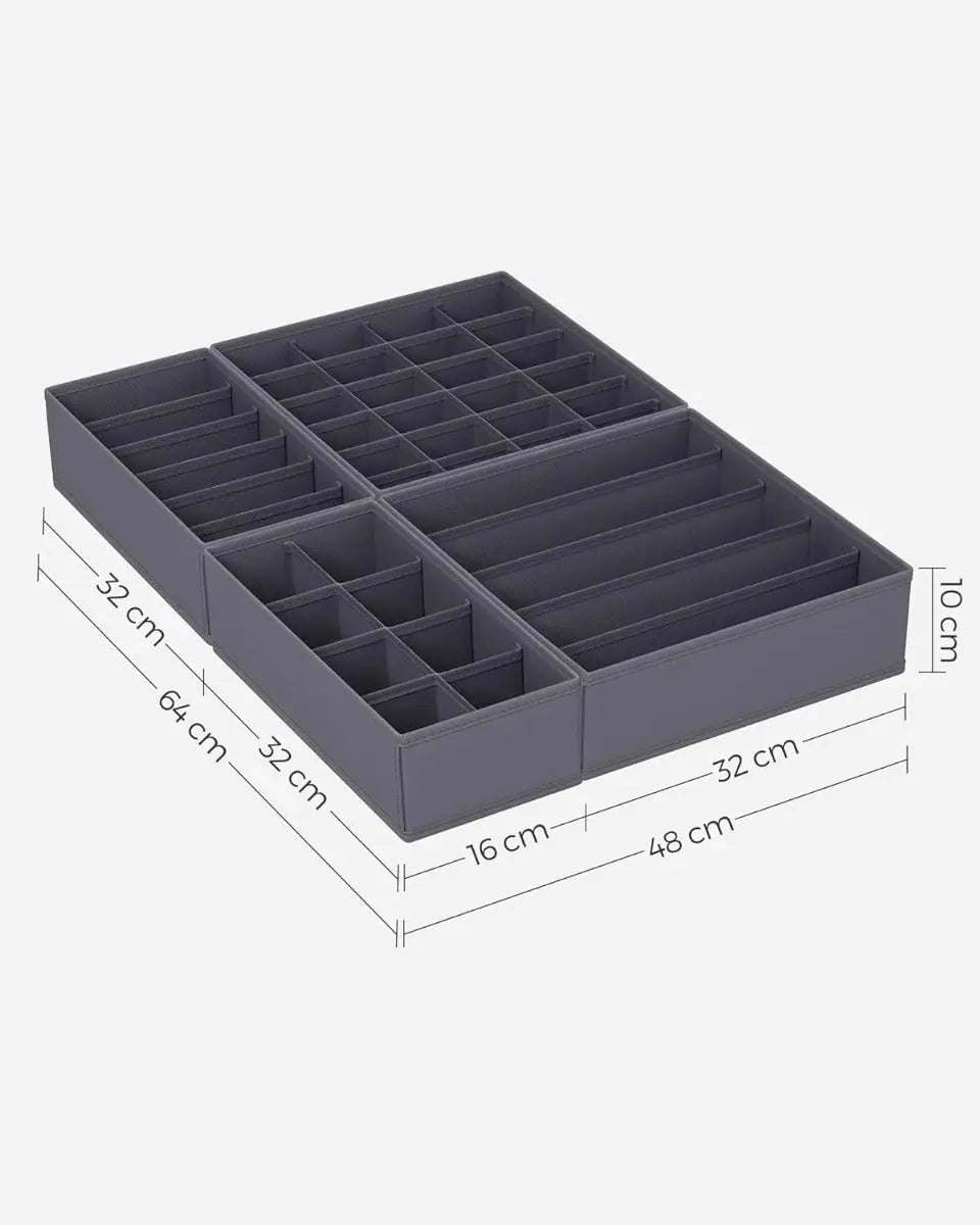 Unterwäsche- & Schubladenorganizer faltbar 8er Set von Songmics