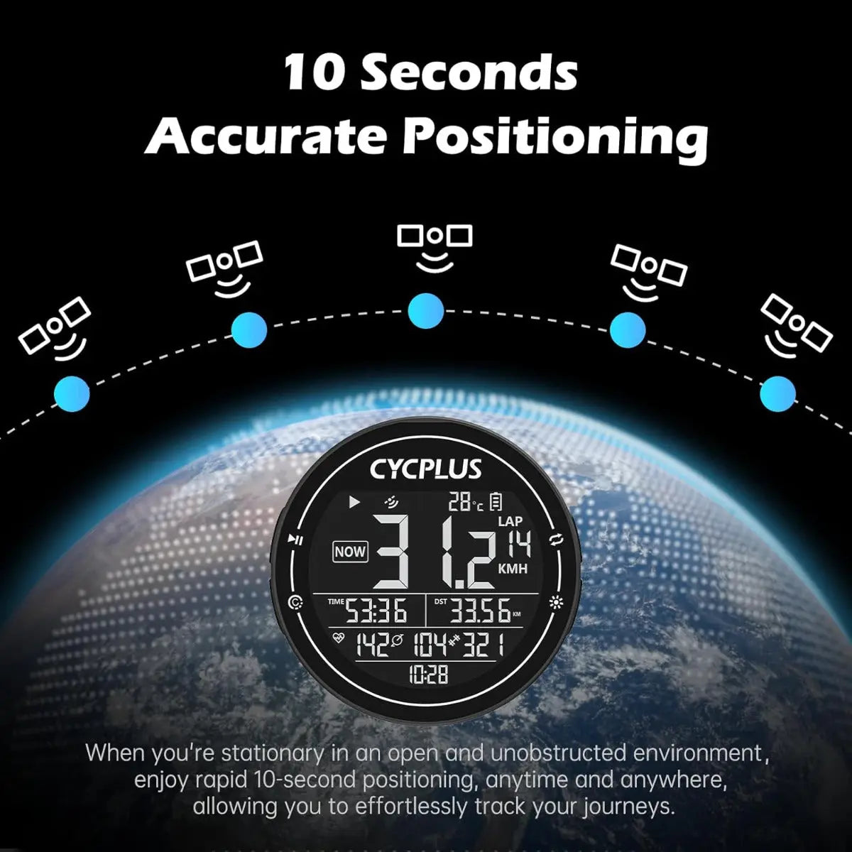 Fahrradcomputer M2 GPS Kabellos 2.5 Zoll LCD von Cycplus