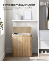 Wäschekorb Wäschesammler Bambus 100l von Songmics