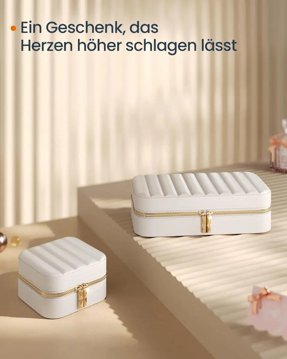 Schmuckkästchen Box für Reise mit Spiegel Rechteckig von Songmics