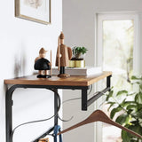 Wandgarderobe mit Regal, 5 Haken, rustikales Braun von guteszeug.ch