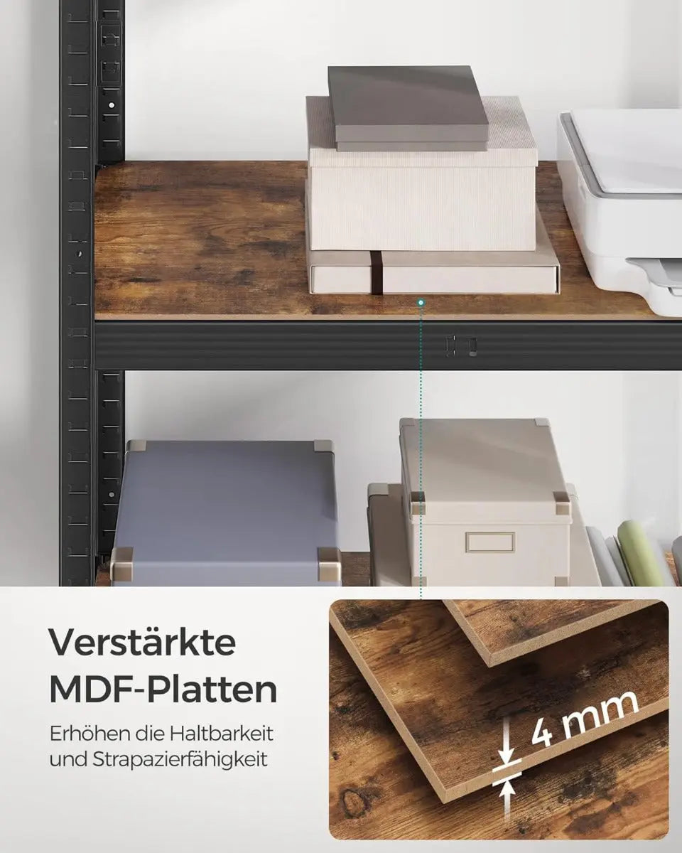 Regal Industrie Design Verstellbar Vintagebraun Schwarz von Songmics