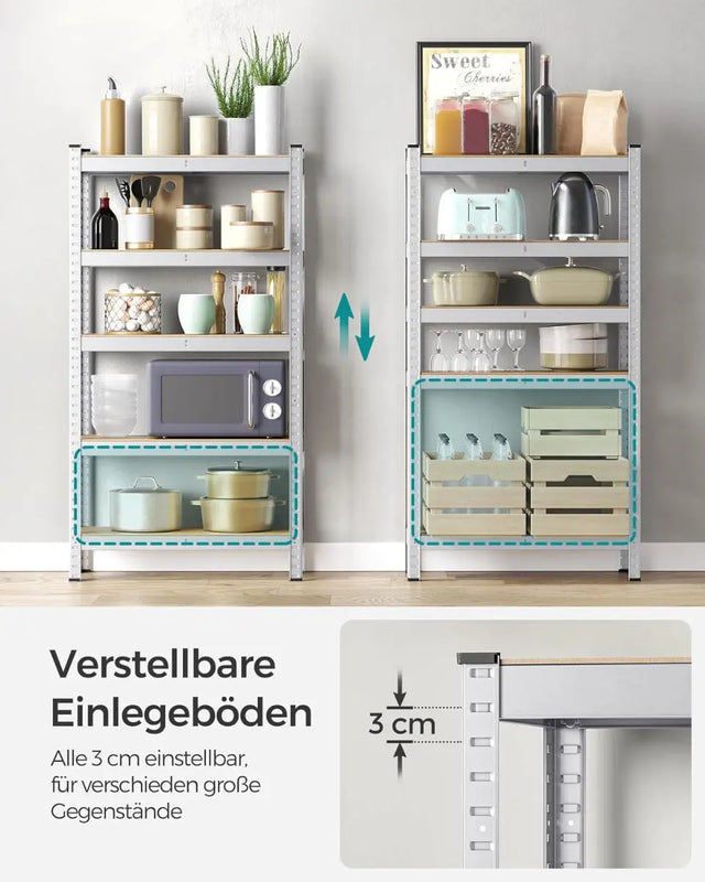 Schwerlastregal mit Stahlgestell, bis 650 kg, silbern von Songmics