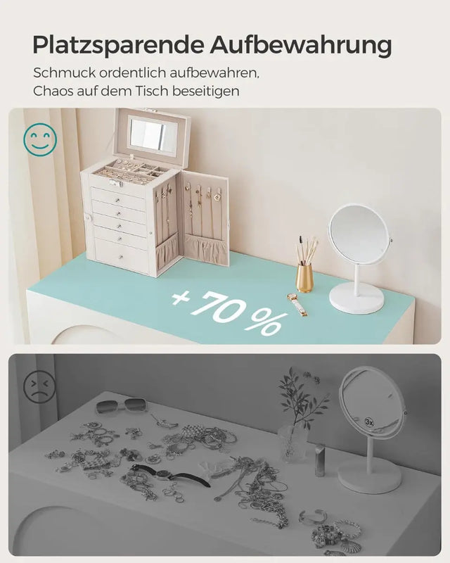 Schmuckkasten Schmuckschatulle mit 6 Ebenen von Songmics