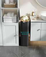 Wäschekorb Wäschesammler Schmal Bambus 65l Schwarz von Songmics