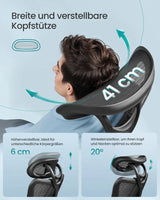 Bürostuhl Ergonomisch Computerstuhl Höhenverstellbar Schwarz von Songmics