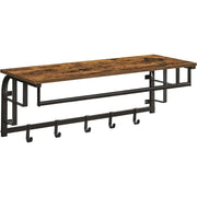 Wandgarderobe mit Aufbewahrungsregal 80cm rustikal Braun von Songmics