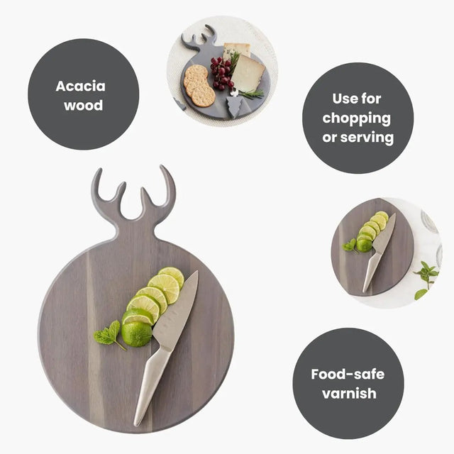 Servierbrett Hirsch grau von Uberstar
