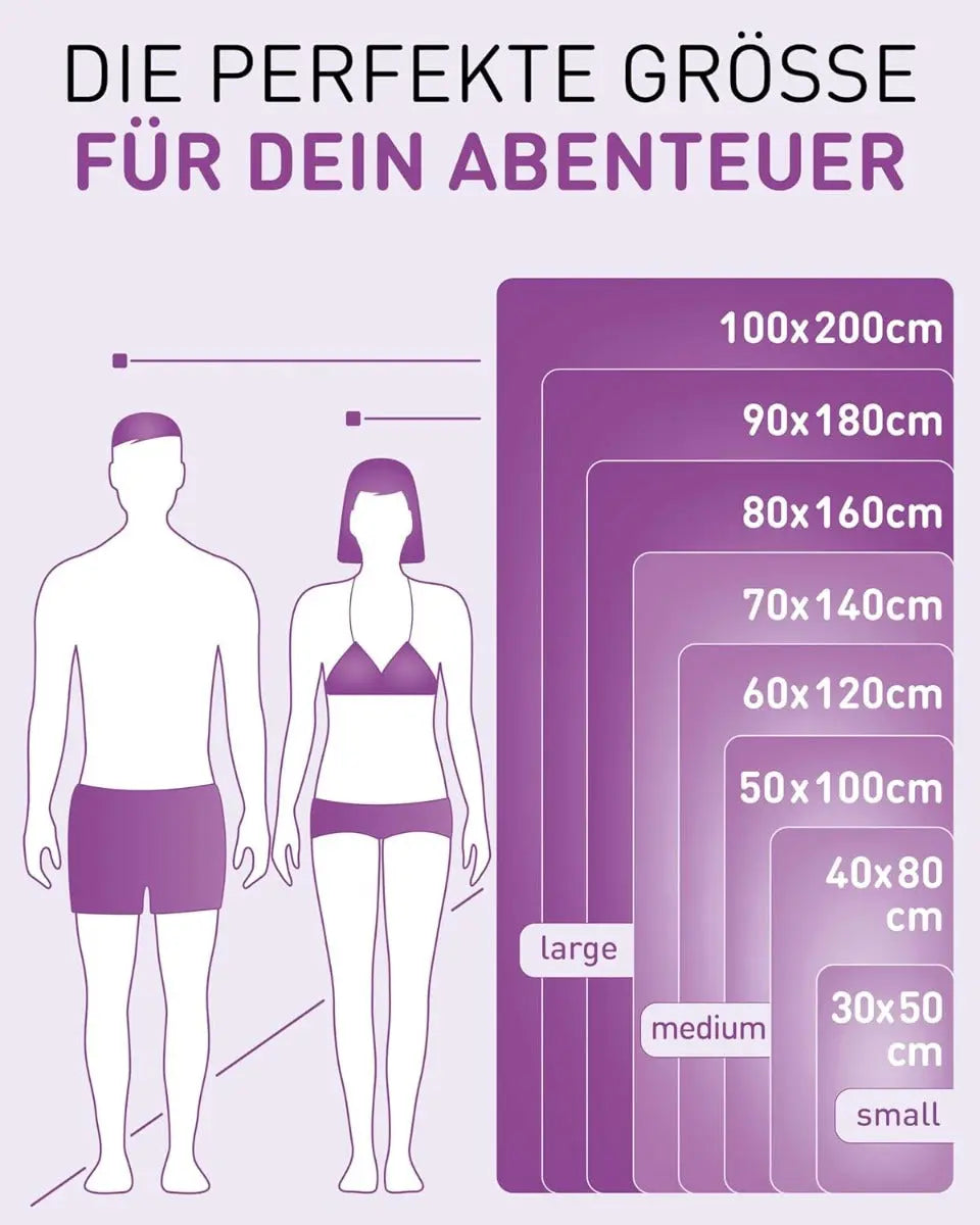 Mikrofaser Handtuch schnelltrocknend mit Tasche 60x120cm Violett von Fit-Flip