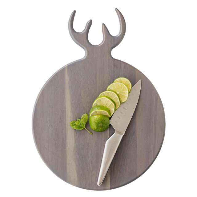 Servierbrett Hirsch grau von Uberstar
