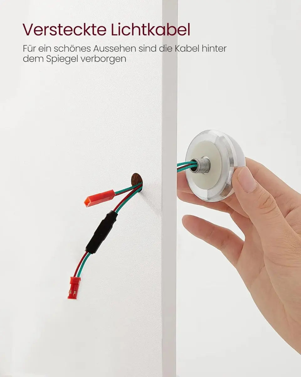 Schminktisch LED Spiegel Schubladen Fächer Weiss von Songmics