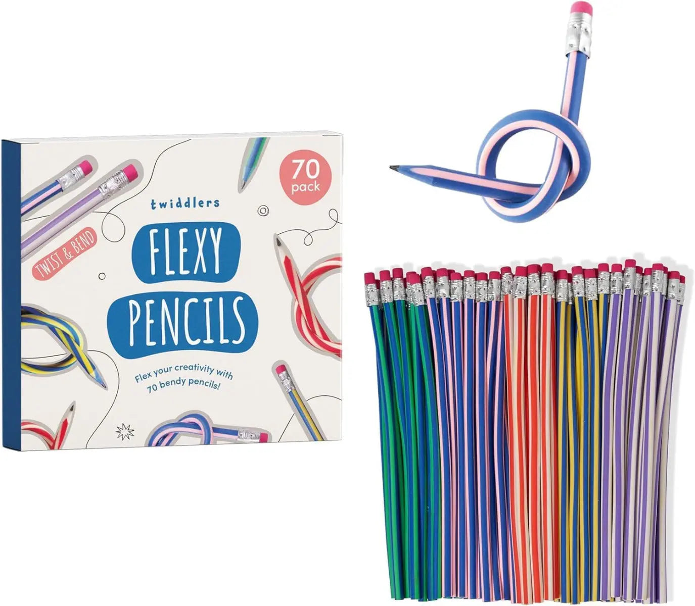 Bendy Pencils Stifte biegbar 70 Stück von Twiddlers