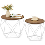 Couchtisch rund 2er Set abnehmbar modern Wohnzimmer von Songmics