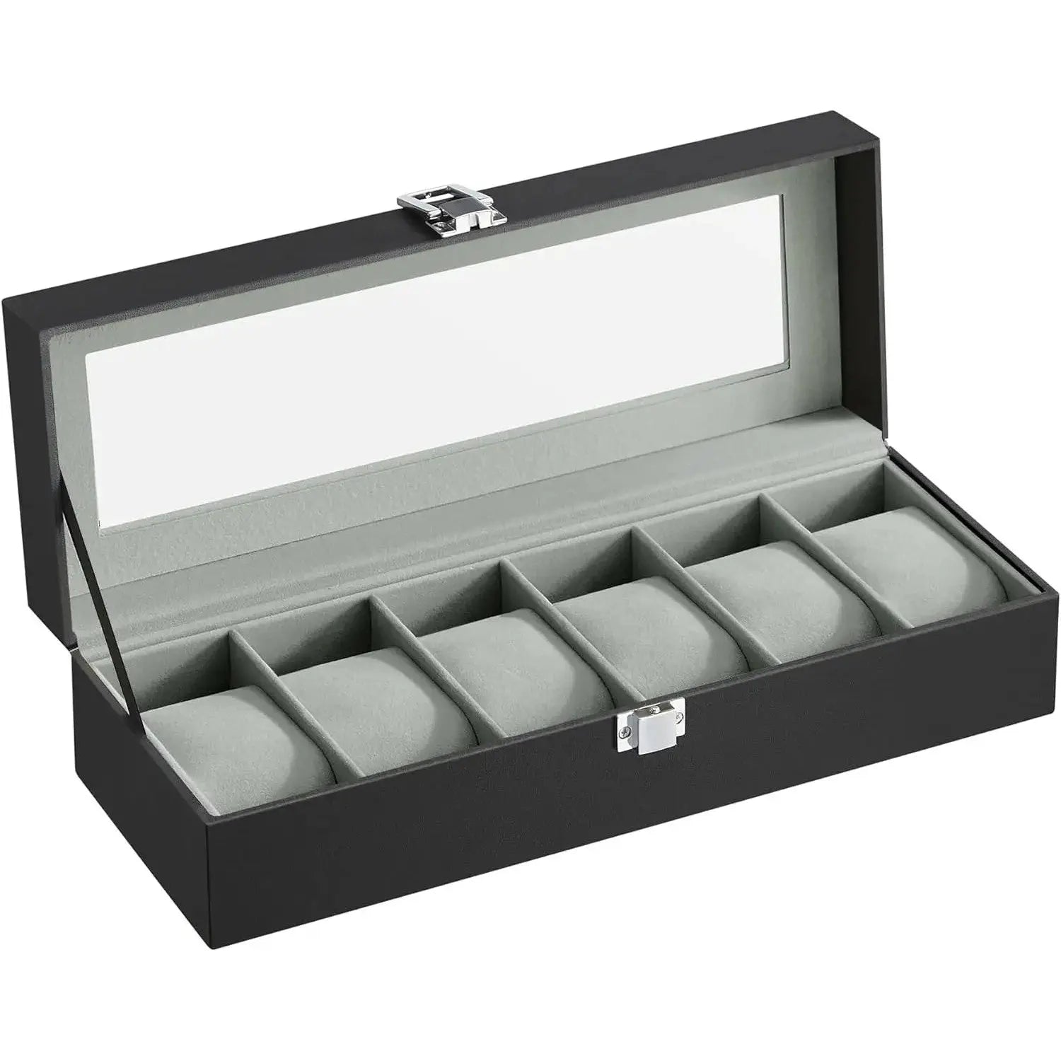 Uhren Aufbewahrung Box für 6 Uhren Schwarz von Songmics