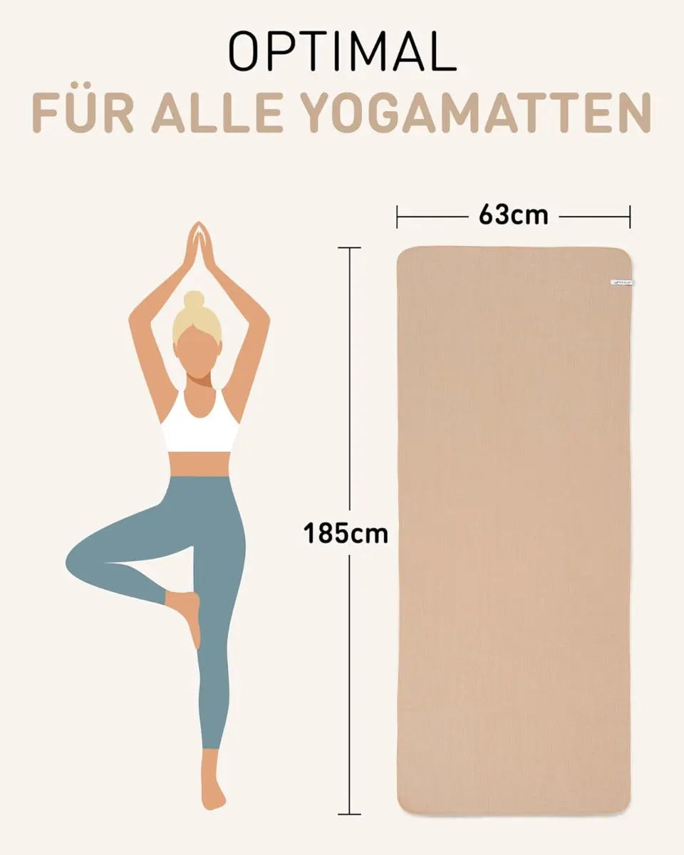Yoga Handtuch Mikrofaser rutschfest mit Noppen Yogatuch Cream von guteszeug.ch