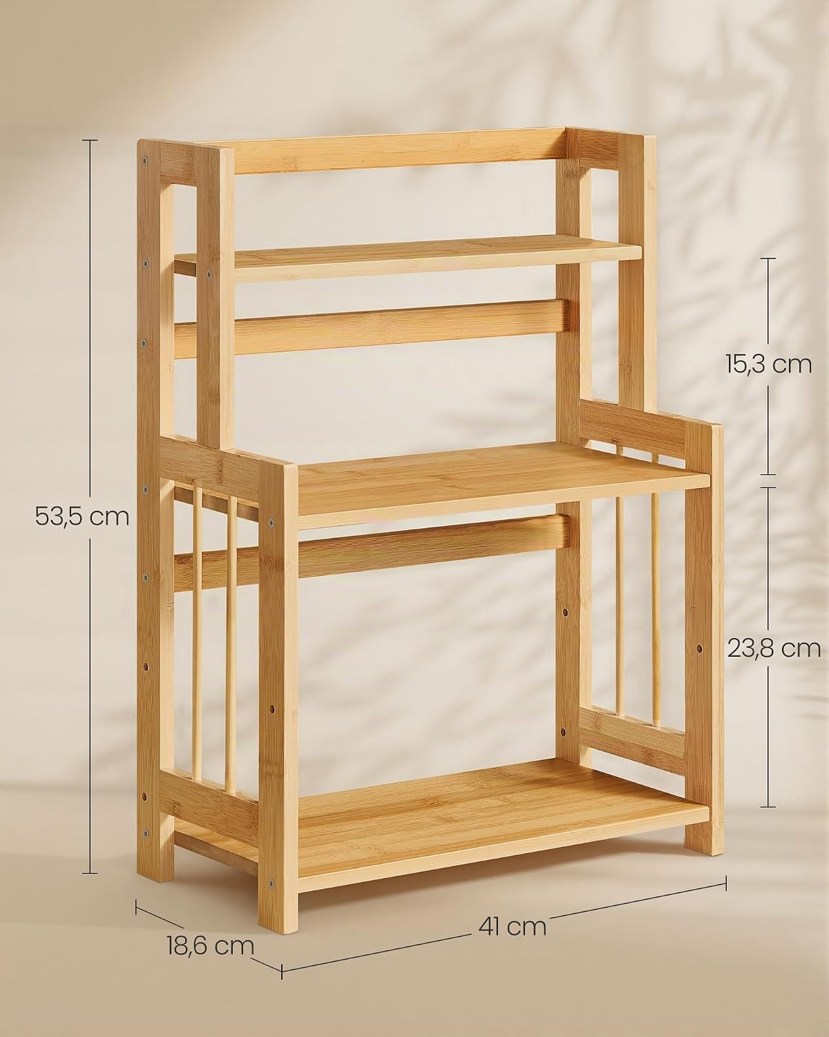 Gewürzregal 3 Etagen 41x18,6x53,5 cm Bambus Natur von Songmics