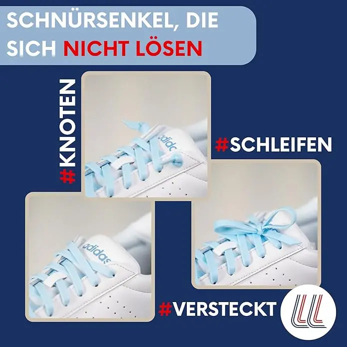 Elastische Schnürsenkel Flexibel Ohne Binden Breit Silikon Grand Blue von Gorilla Lacets