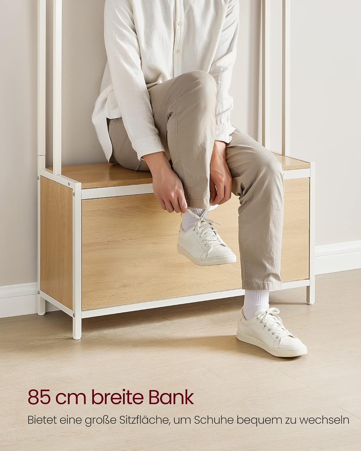 Garderobe 4-in-1 85x30x180 cm Schuhschrank Sitzbank von Songmics