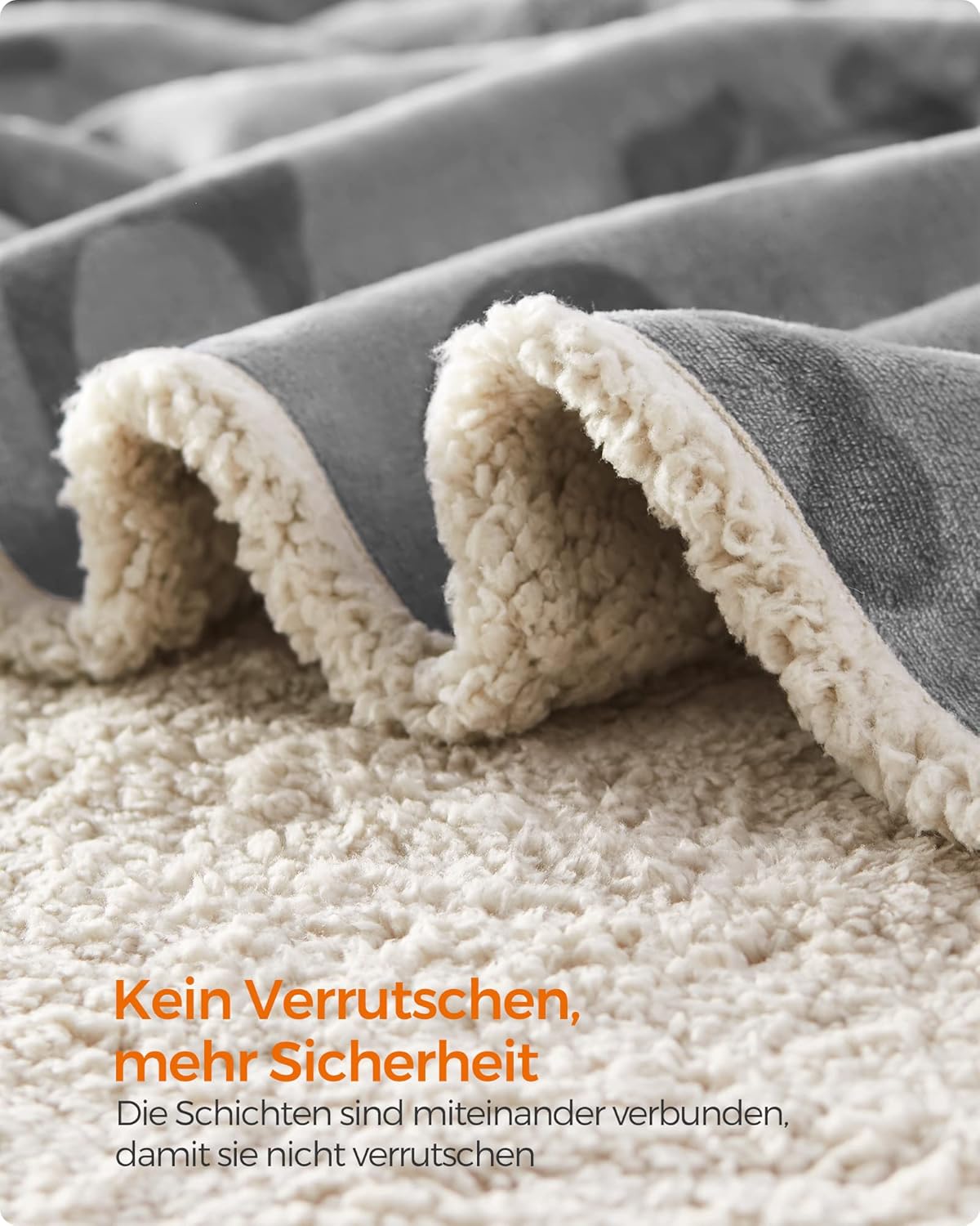 Wasserdichte Hundedecke Sherpa Fleece 127x101cm grau L von Songmics