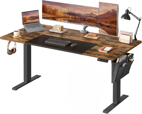 Schreibtisch elektrisch höhenverstellbar mit Memory-Funktion 160 cm vintagebraun von Songmics