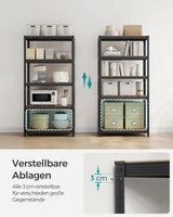 Standregal Industrie-Design mit 5 Ablagen, bis 875 kg belastbar, Vintagebraun-Schwarz von Songmics