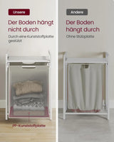 Wäschekorb mit Ablage, cremeweiss-mattweiss von Songmics