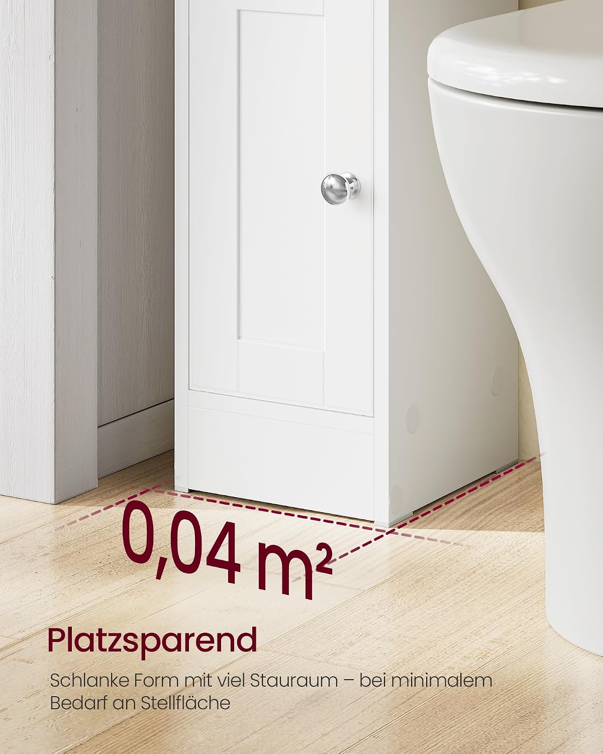 Badschrank Nischenschrank 2 Türen 20x18x80 cm Wolkenweiss von Songmics