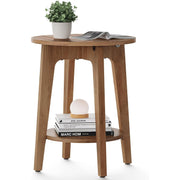 Beistelltisch rund 40x40x50 cm 2 Ebenen Honigbraun von Songmics