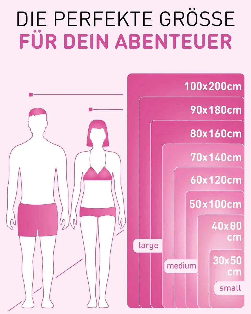 Mikrofaser Handtuch schnelltrocknend mit Tasche 40x80cm Pink von Fit-Flip