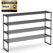 Schuhregal 4 Etagen Metall 116x30x72 cm Tintenschwarz von Songmics