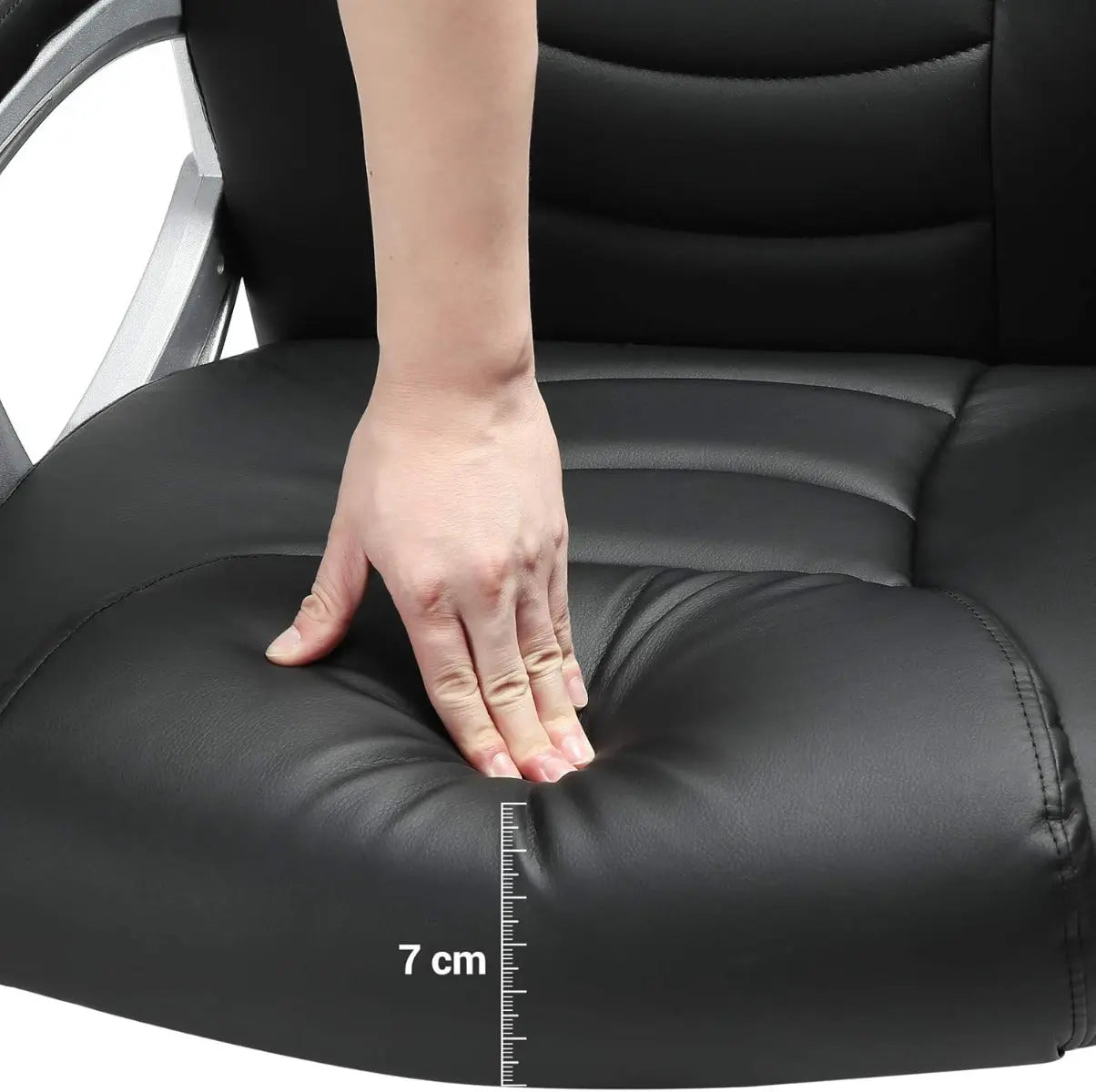 Bürostuhl Ergonomisch Höhenverstellbar Stabil Schwarz von Songmics