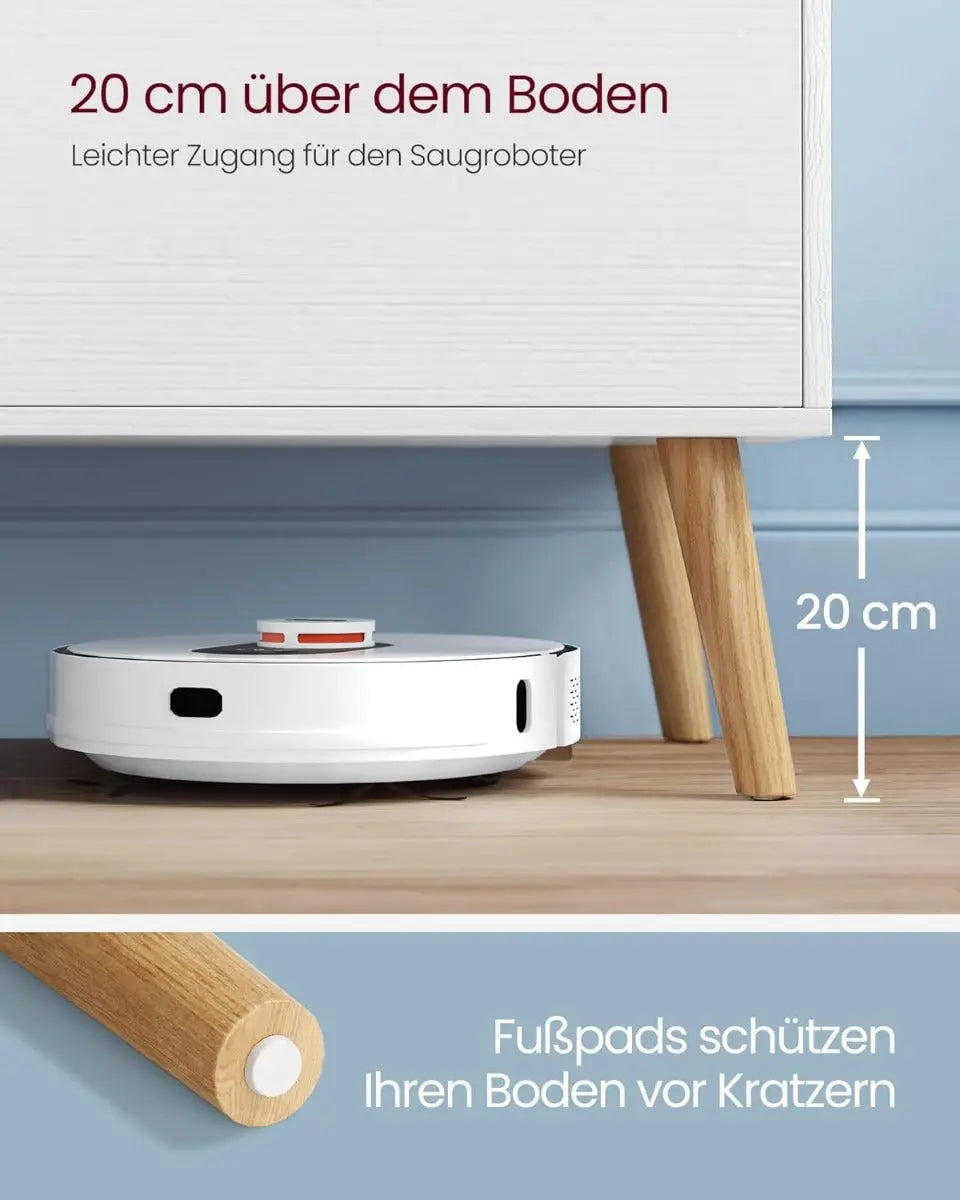 TV-Lowboard 120cm Mid-Century Weiss von Songmics
