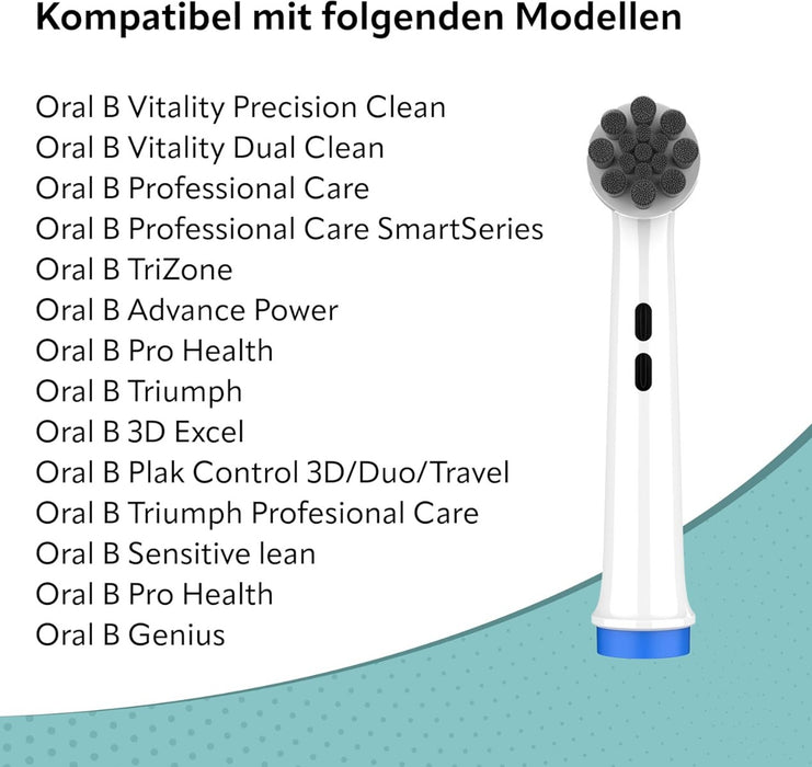 Ersatzbürsten mit Aktivkohle kompatibel mit Oral-B 8er Pack von Ora-Care