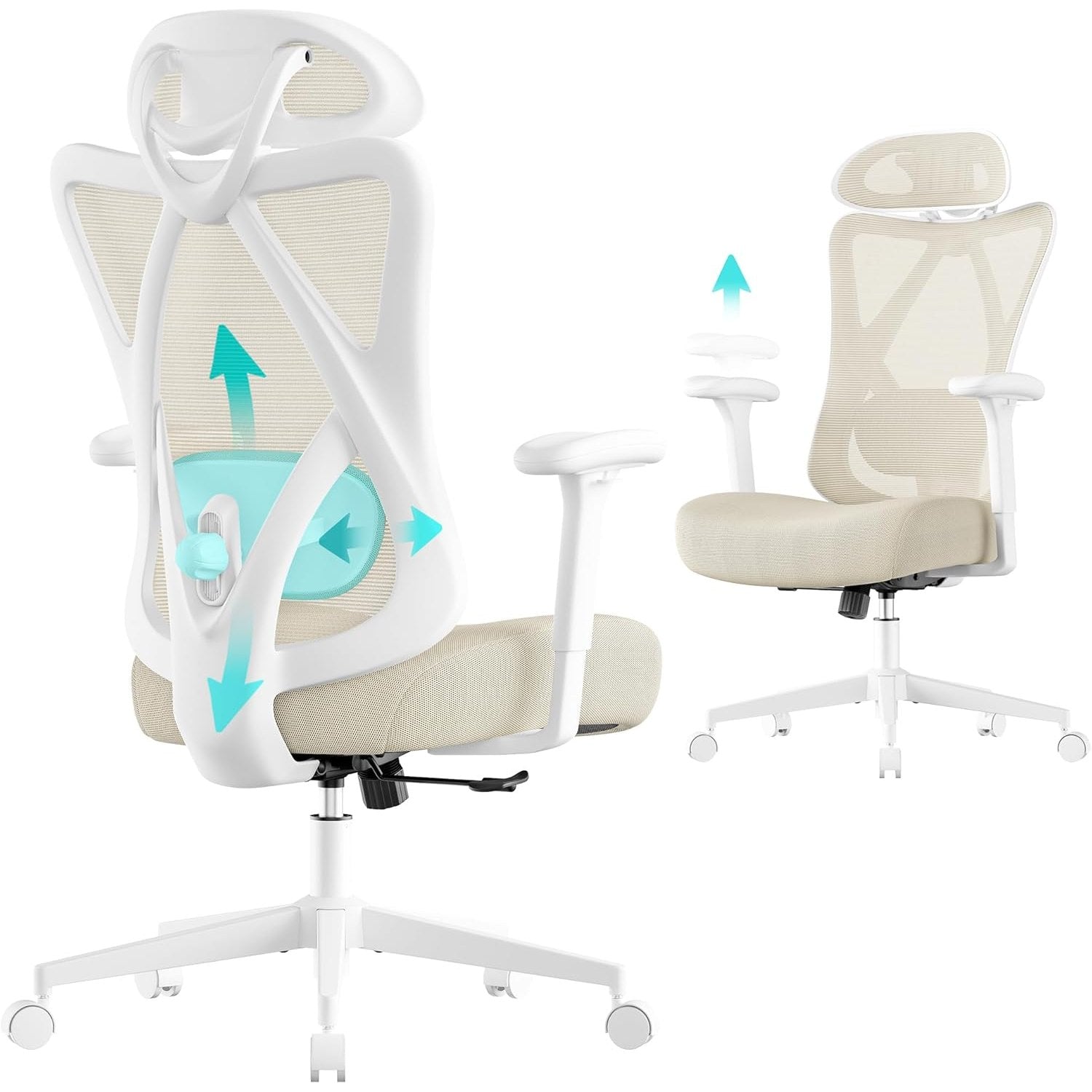Ergonomischer Bürostuhl Netz höhenverstellbar bis 150 kg von Songmics