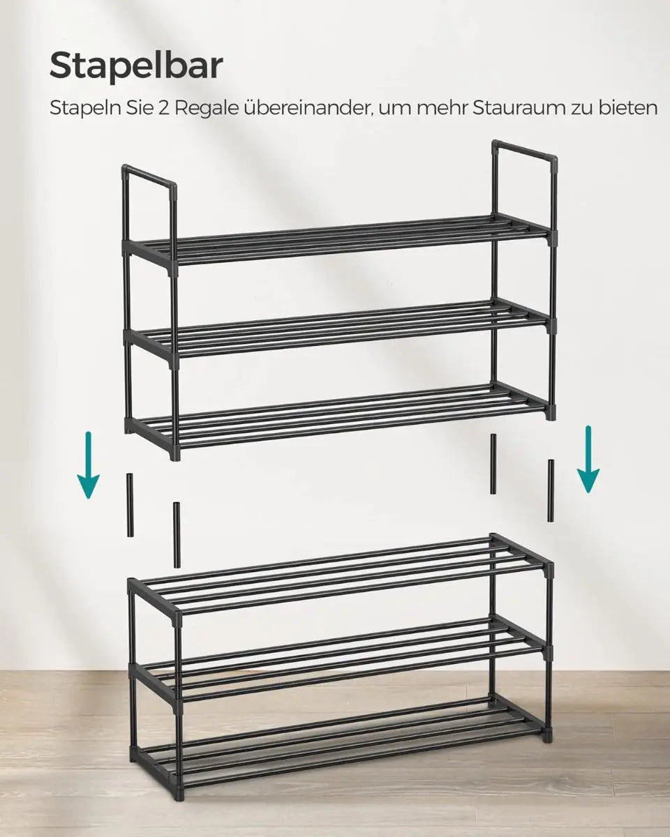 Schuhregal 3 Ebenen Schuhständer Schuh-Organizer von Songmics