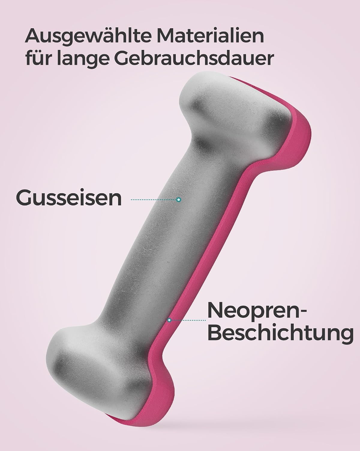 Kurzhantelset 2 x 0,5 kg Neopren Hanteln Pink Violett von Songmics