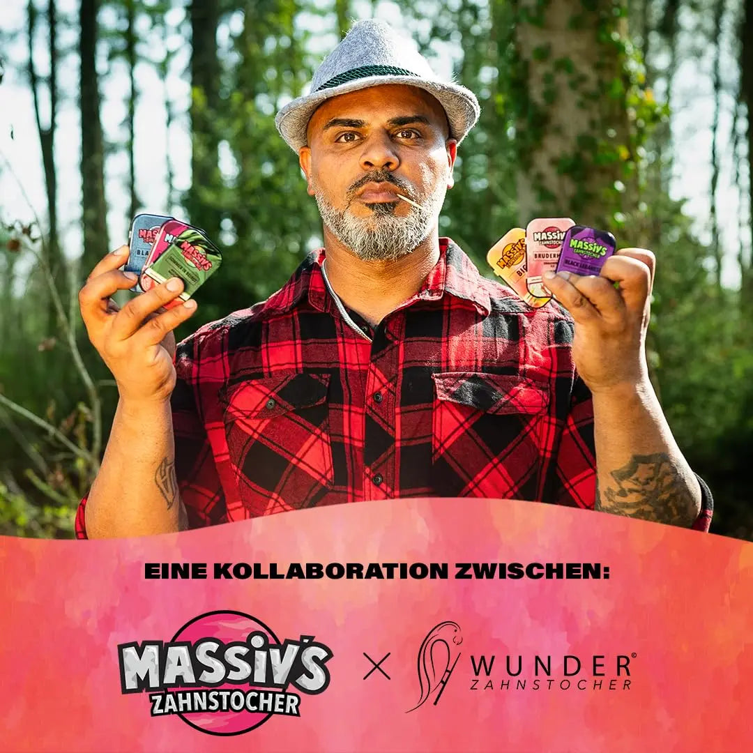 Massiv's Sommer in Beirut Zahnstocher mit Geschmack Watermelon Raspberry Ice in Metalldose von Wunder Zahnstocher