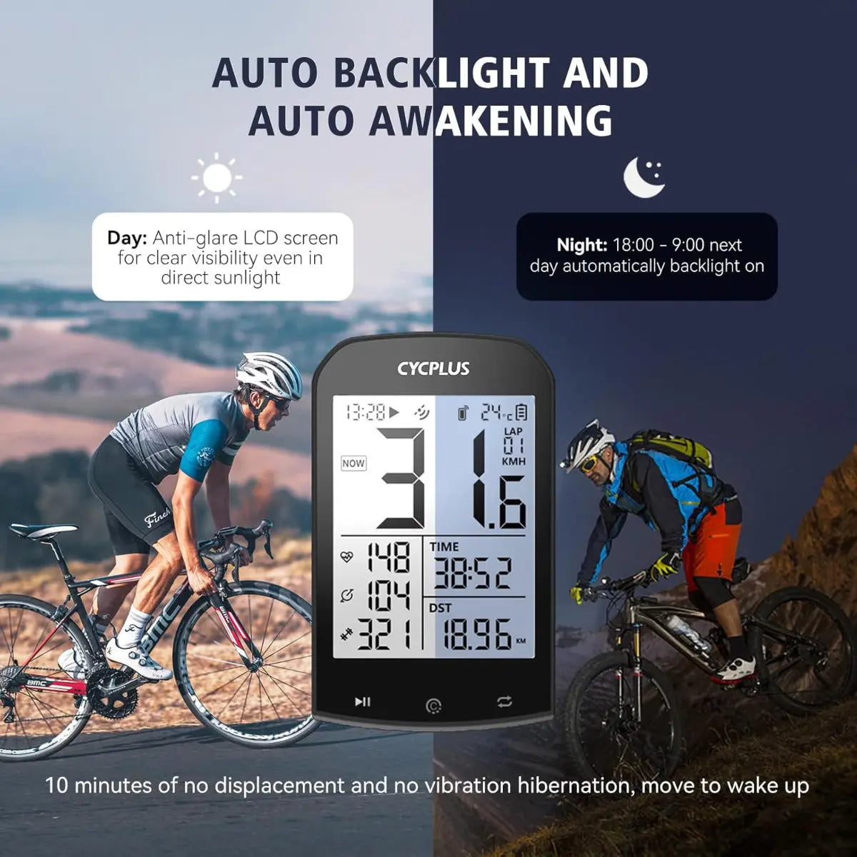 Fahrradcomputer M1 GPS Kabellos 2.9 Zoll LCD von Cycplus