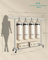 Kleiderständer Schwerlast Ausziehbar Transportabel Silber von Songmics