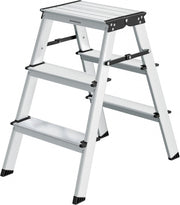 Klappbare Doppelstufenleiter 2 x 3 Stufen Aluminium von Songmics