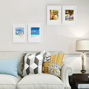 Bilderrahmen 3er-Set A3 Weiss Glas mit Passepartout von Songmics