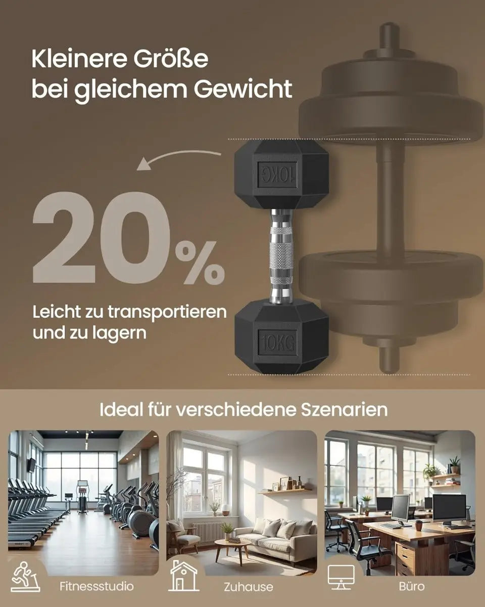 Gusseisen-Hanteln 2er-Set Schwarz Gummiert von Songmics