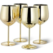 Edelstahl Weingläser Gold 4er-Set von Oak & Steel